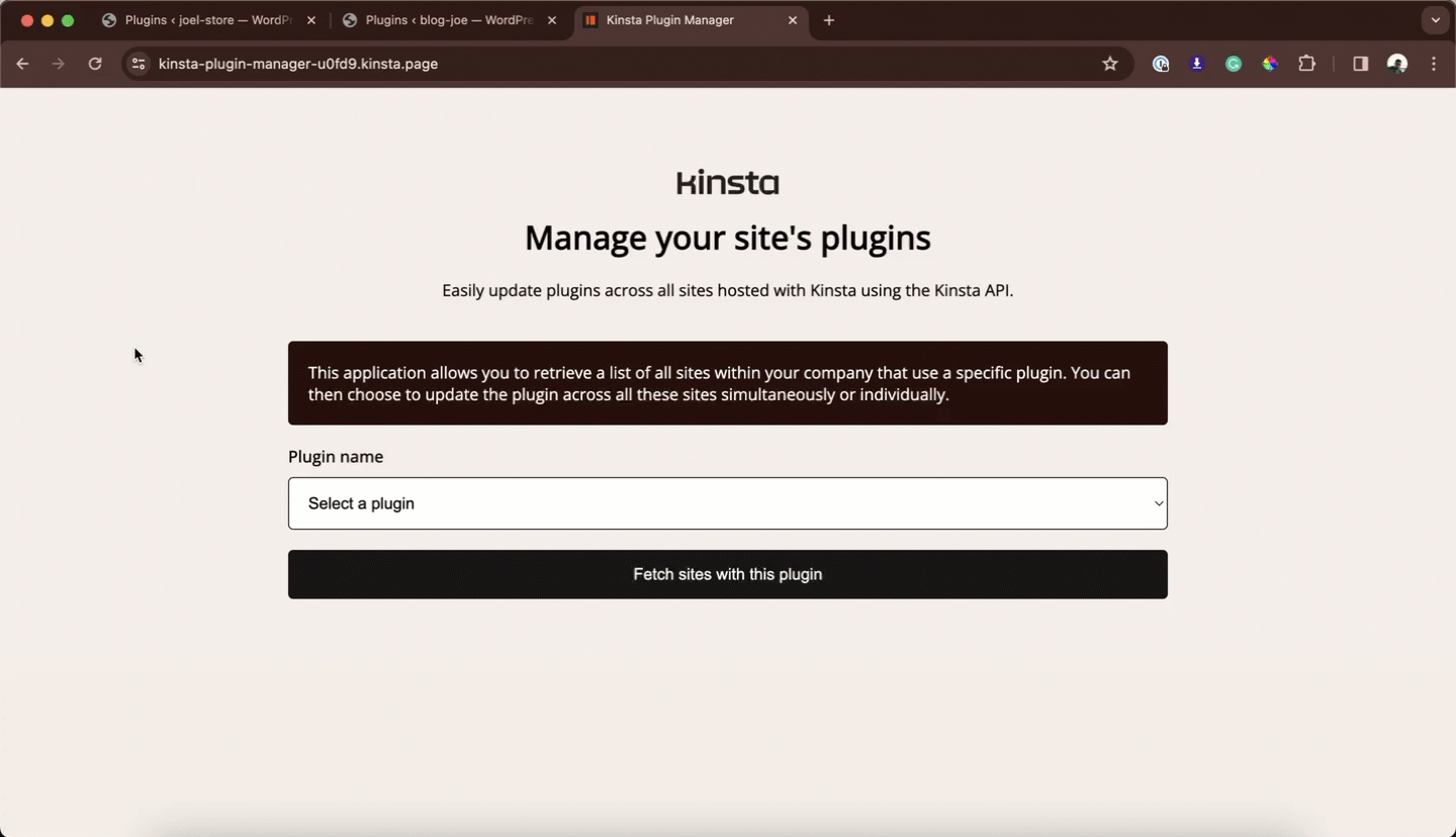 Build a tool to bulk update WordPress plugins on multiple sites with Kinsta API