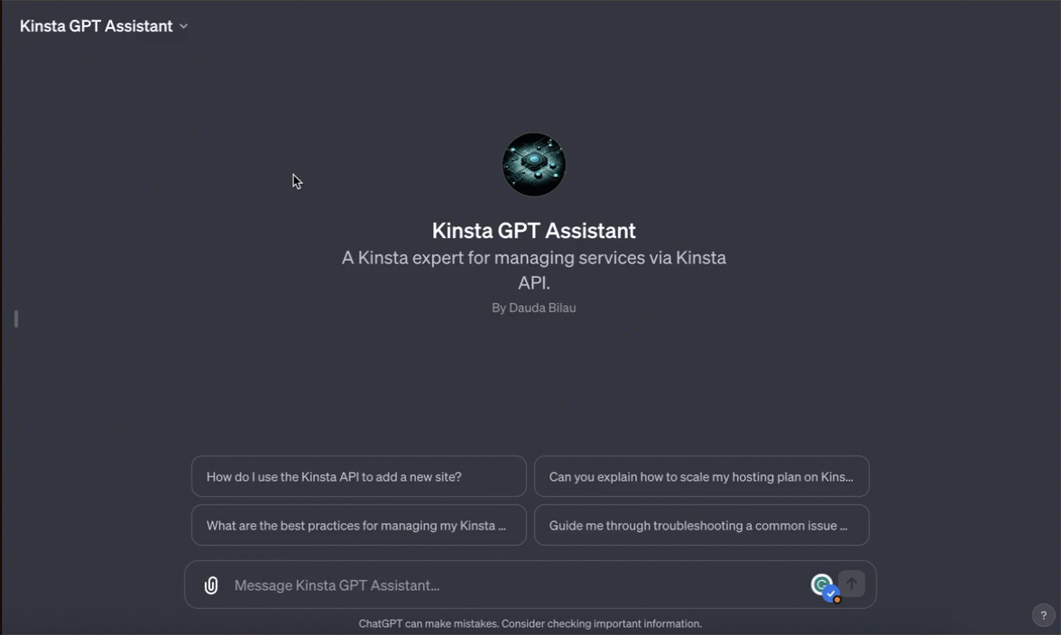 Create Custom ChatGPT for Managing Kinsta Services With GPTs and Kinsta API