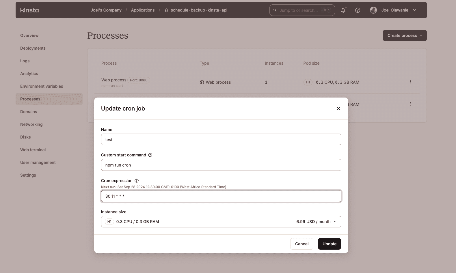 Scheduling backups for multiple sites with Kinsta API